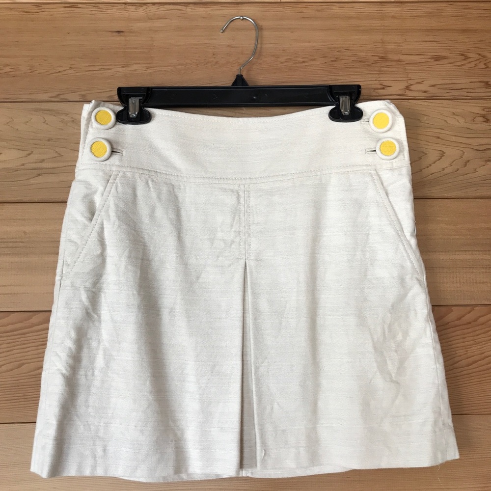 J.Crew Cotton/Linen Front Pleat A-Line Skirt, 2